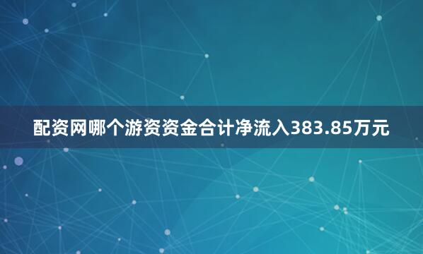 配资网哪个游资资金合计净流入383.85万元
